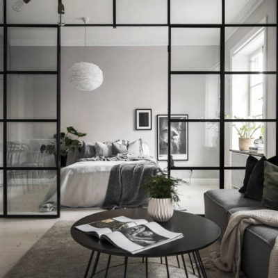 A studio with a great space division